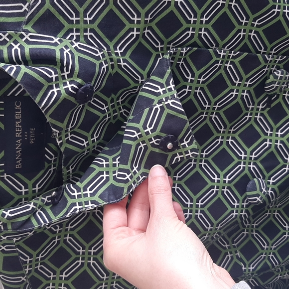 Women's Banana Republic Petite Retro 60's Printed Trench Coat Size XS - Picture 8 of 16